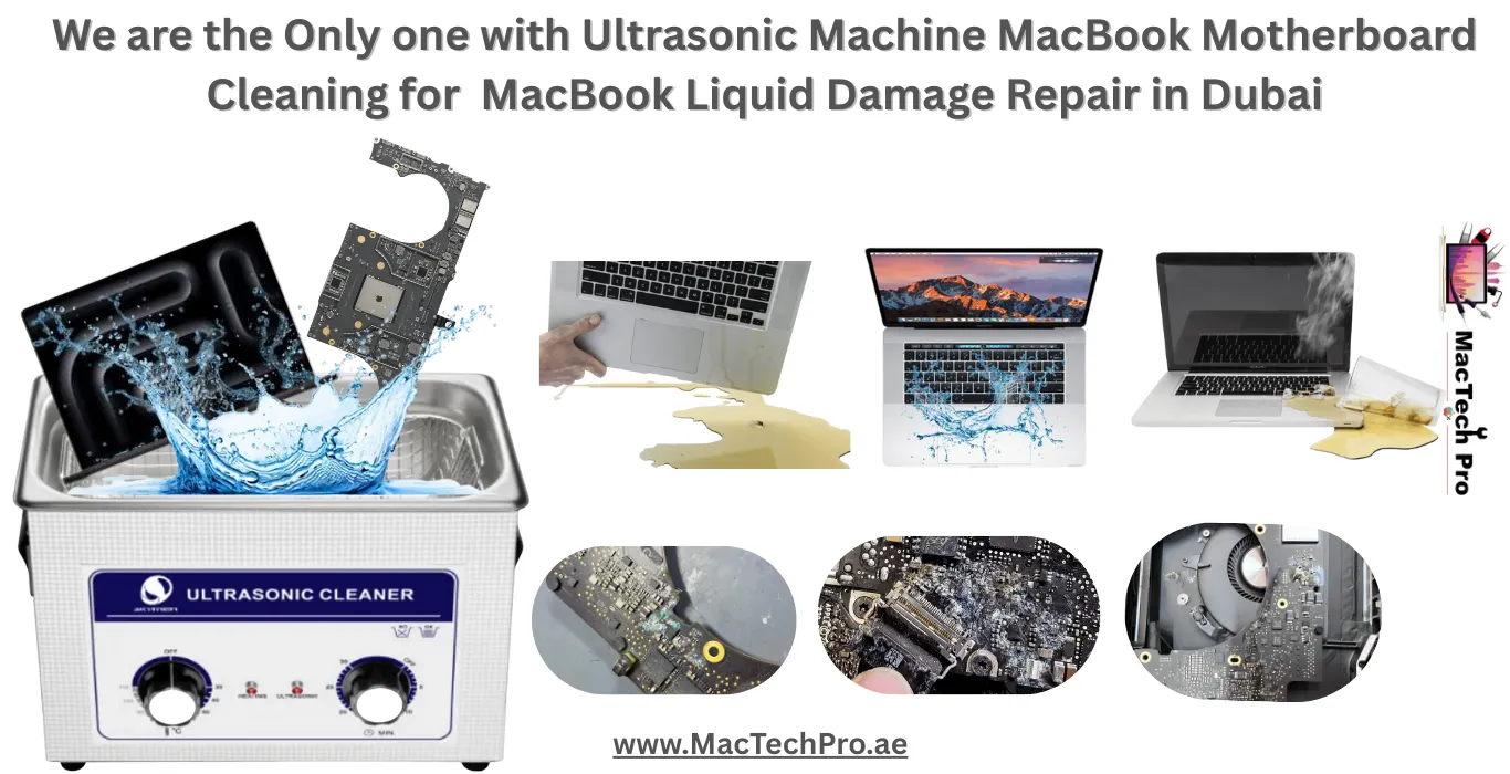 First in Dubai — Ultrasonic Motherboard Cleaning for MacBook Liquid Damage Repair at MacTech Pro